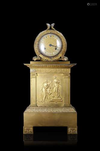 Ormolu chimney clock decorated with mythological motifs. Orm...