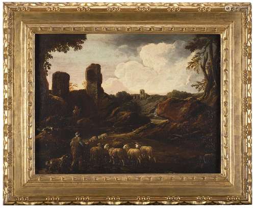 Circle of Domenico Brandi, 18th century Landscape with strea...