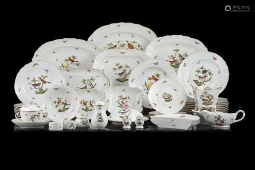 Herend Manufacture. White porcelain table set decorated with...