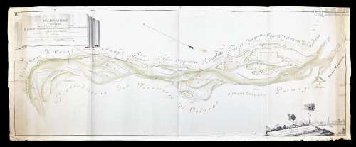[MAP OF THE PO RIVER] Delineation of the Po River and its is...