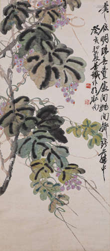 吴昌硕花卉（lot097-114为同一藏家藏）纸本立轴