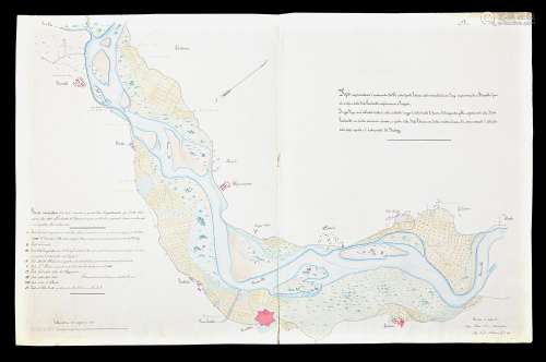 [HYDROGRAPHIC MAP] Type representing the course of the Po on...