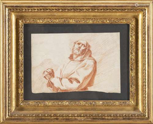17th century school Study for a saint Red chalk on paper, 16...