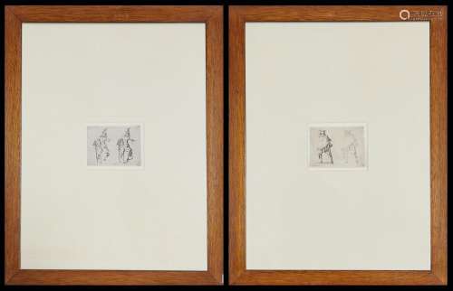 Jacques Callot Figures, from the series Capricci Pair of etc...
