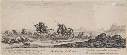 Stefano Della Bella Battle of the Amalekites Etching, 120x27...