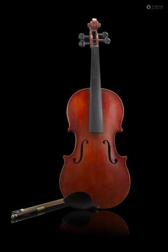 A Chinese violin, 1980-90 ca. Two-piece maple back with ligh...