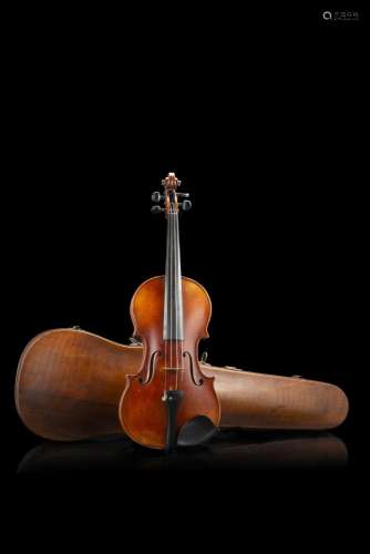 A left-handed violin from the Alfred Vidoudez workshop, Gene...