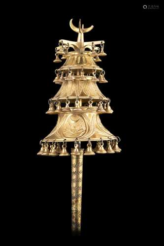 A miniature gilt bronze "chapeau chinois" for a Na...