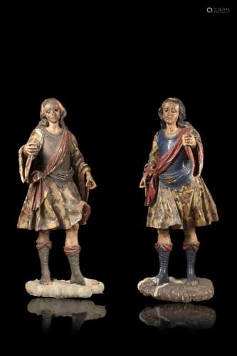 A pair of 18th-century Florentine lacquered and gilded woode...