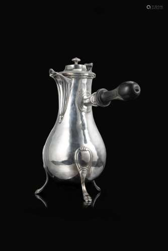 A 19th-century French silver chocolate pot ciphered "AD...