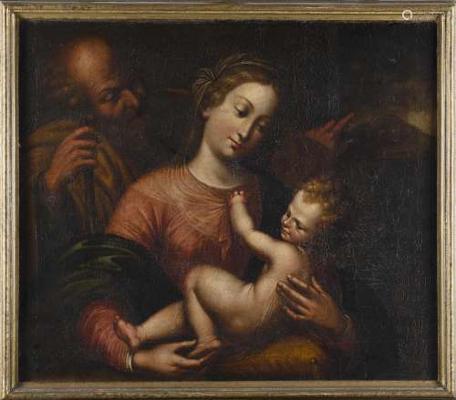 Lombard school, 17th century Holy Family Oil on canvas, 75.5...
