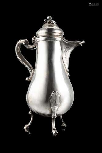 A late 18th-century silver coffe pot. Undeciphered silversmi...