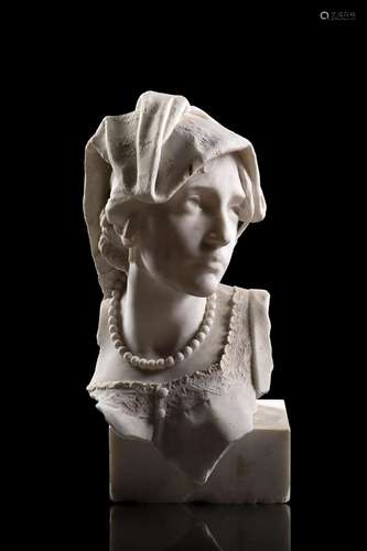 Enrico Astorri A marble bust "Female commoner" (h....