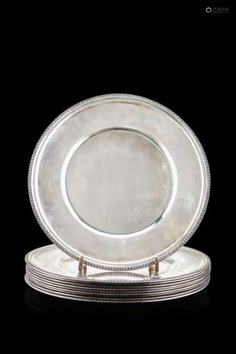 A group of ten silver dishes. Titled 800. Silversmith R. Mir...