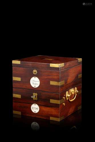 A. JOHANNSEN LONDON Marine chronometer in wooden box with &q...