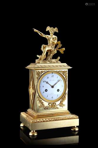 JOHAN MICHAEL HENGGLLER Ormolu mantel clock with Mercury on ...