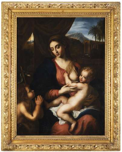 Roman school, 18th century Madonna with Child and the infant...