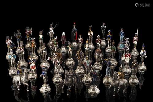 A 20th-century Piedmontese collection of thirty-eight enamel...