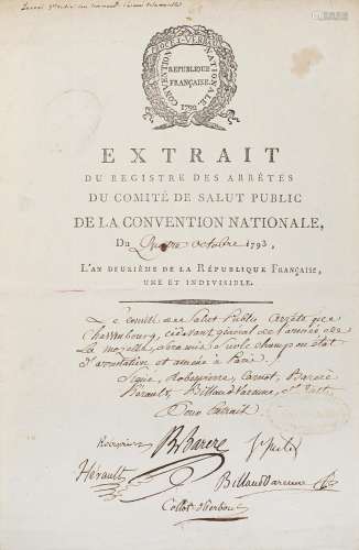 An important historical document of the French Revolution da...