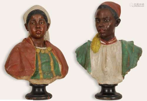 Domenico Pagano (1851-1912) Paire de bustes