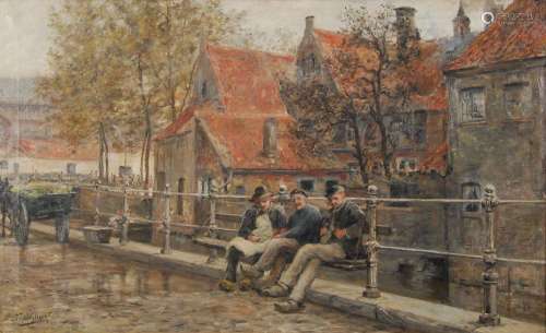 Ferdinand Willaert (1861-1938) Le quai Saint Antoine à Gand