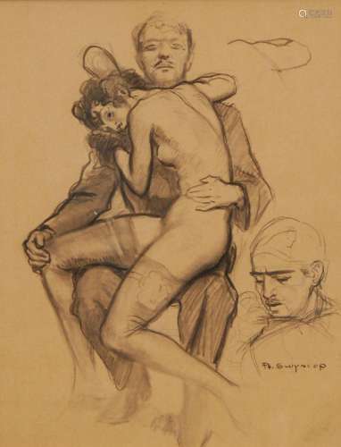 Philippe Swyncop (1878-1949) Scène érotique