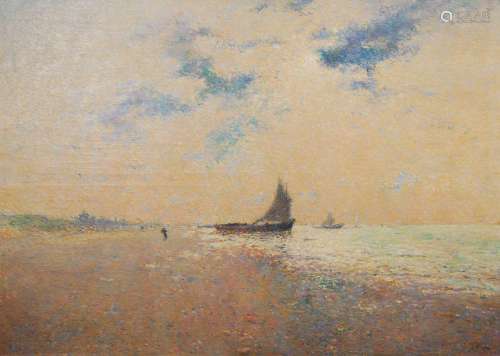 Lucien Frank (1857-1920) La plage à Heyst