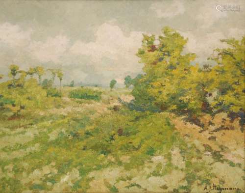Adrien - Joseph Heymans (1839-1921) Paysage campinois