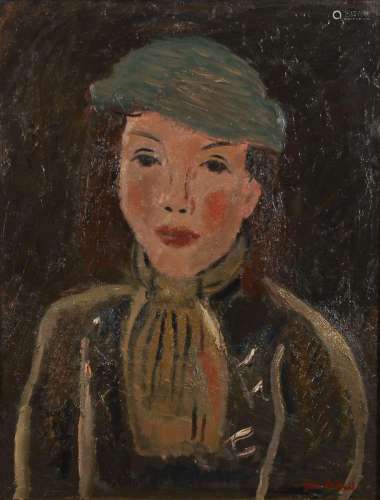 Gustave De Smet (1877-1943) Jeune fille au chapeau