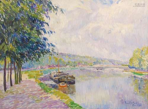 Paul Mathieu (1872-1932) Bord de rivière ensoleillé