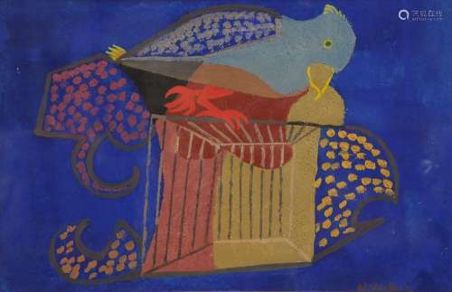 Edgard Scauflaire (1893-1960) Oiseau à la cage