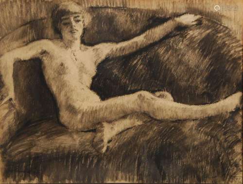 Willem Paerels (1878-1962) Nu au canapé