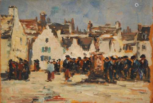 Armand Jamar (1870-1946) La place du village