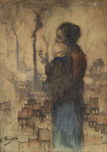 Kurt Peiser (1887-1962) Mère et enfant