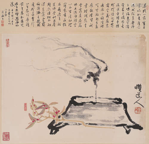 潘天寿香供图纸本立轴