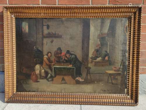 ECOLE FLAMANDE DU XVIIème siècle Scène de taverne Huile sur ...