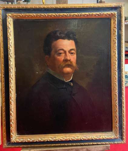 Ferdinand BASSOT (1843-1900) Portait d'homme Huile sur toile...