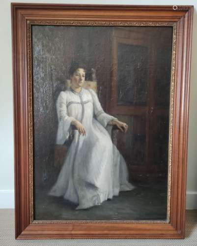 Paul René SCHUTZENBERGER (1860-1916) Portrait de femme à la ...