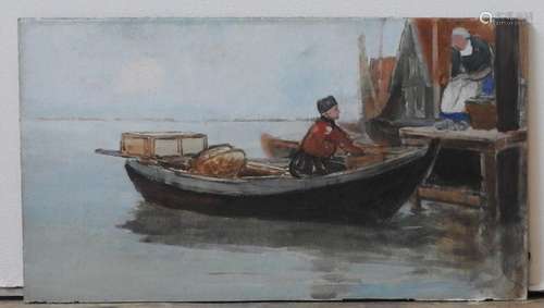 OIL PAINTING OF DUTCH MARITIME SCENE