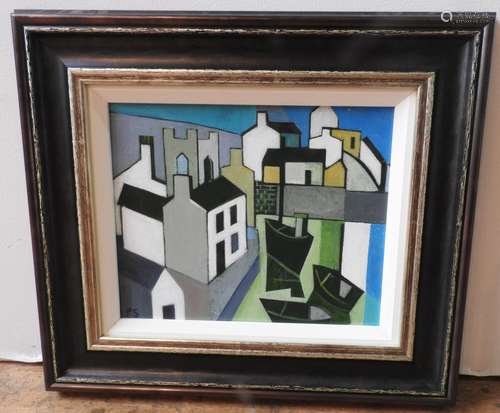 PETER STANAWAY (b.1943) 'CORNISH HARBOUR, ST IVES' OIL ON BO...