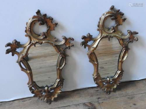 A PAIR OF GILT FRAMED 19TH CENTURY ROCOCO WALL MIRRORS, 52 X...