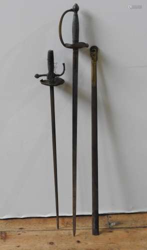 A 19TH CENTURY CAVALRY SWORD STAMPED U.S, A.D.K, 1862 AND ON...