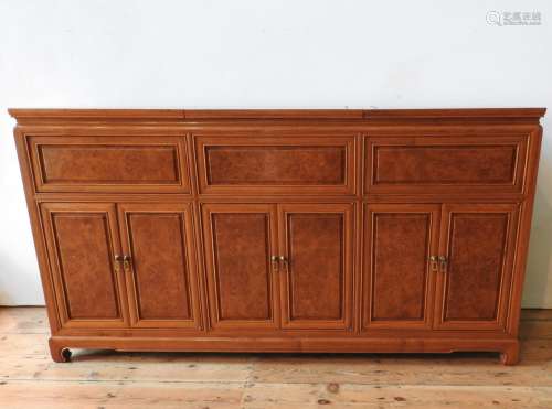 AN ANGLO-CHINESE ROSEWOOD SIDEBOARD, with two lift-top secti...