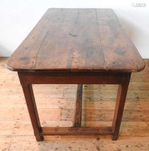A FRENCH 19TH CENTURY RUSTIC FRUITWOOD FARMHOUSE TABLE WITH ...