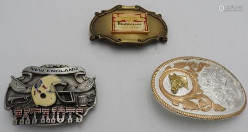 THREE 20TH CENTURY AMERICAN BELT BUCKLES, including a limite...