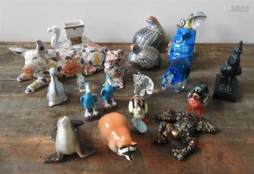 USSR RACOON AND SEAL FIGURES AND A COLLECTION OF NINETEEN OT...