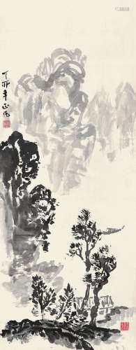 刘正凡 1987年作 山水 立轴 水墨纸本