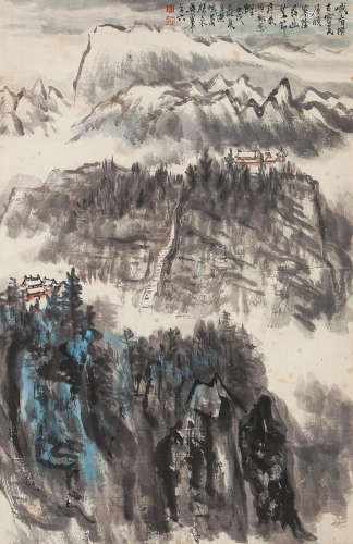 吴一峰 壬戌（1982年）作 峨眉山 立轴 设色纸本