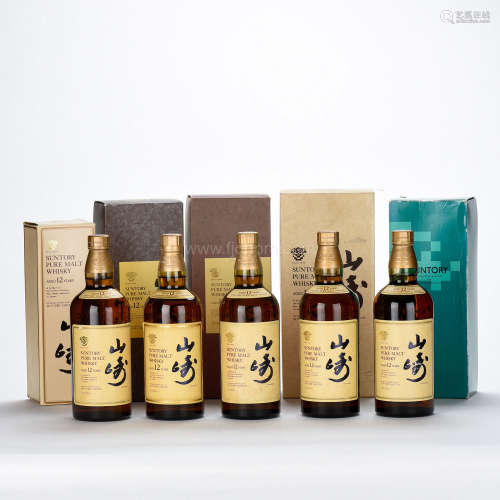 90 年代 山崎 12 年单一麦芽威士忌 各版礼盒装（共五支）