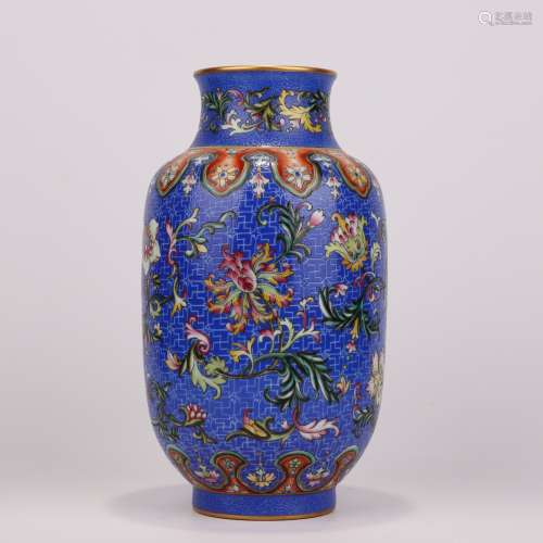 Famille Rose Buddhist Lotus Lantern-Form Vase